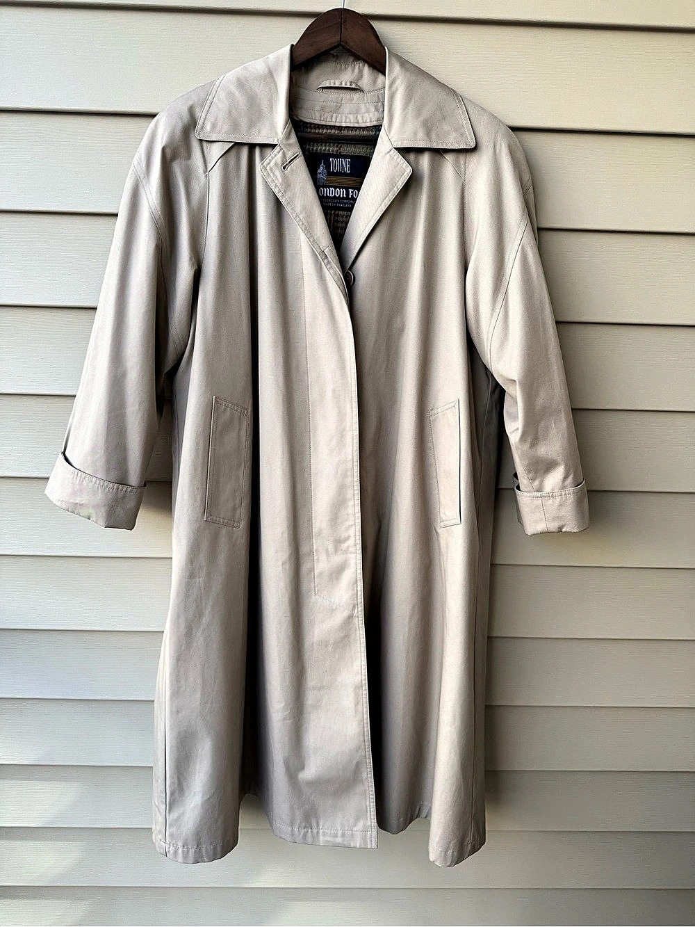 Vintage London Fog Towne Women’s 4P Trench Coat Zip Out Plaid Liner Beige
